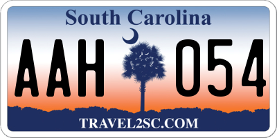 SC license plate AAH054