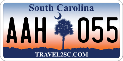 SC license plate AAH055