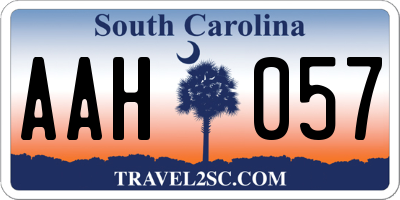 SC license plate AAH057