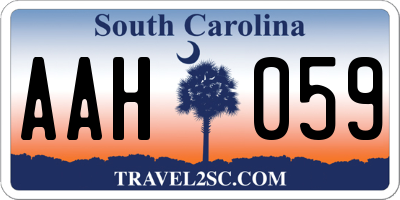 SC license plate AAH059