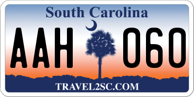 SC license plate AAH060