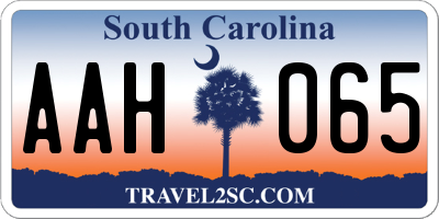 SC license plate AAH065