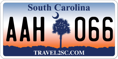 SC license plate AAH066