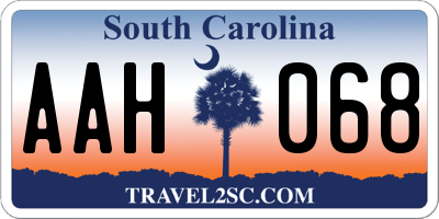 SC license plate AAH068