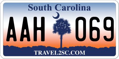 SC license plate AAH069