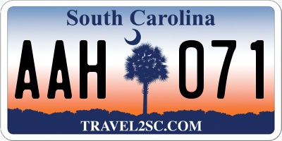 SC license plate AAH071