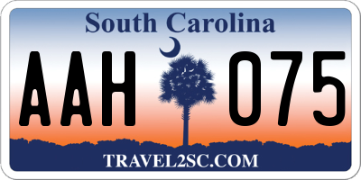 SC license plate AAH075