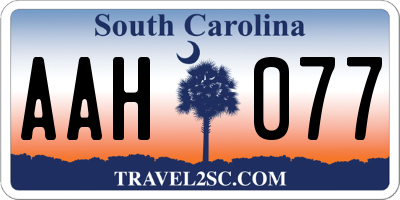 SC license plate AAH077