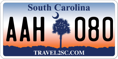 SC license plate AAH080