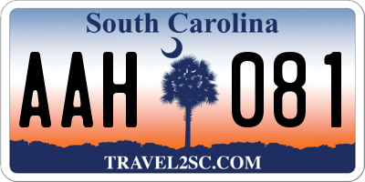 SC license plate AAH081