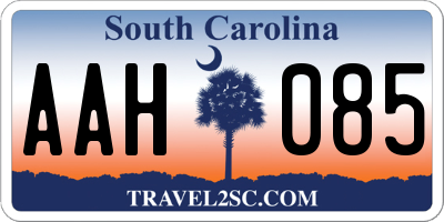 SC license plate AAH085