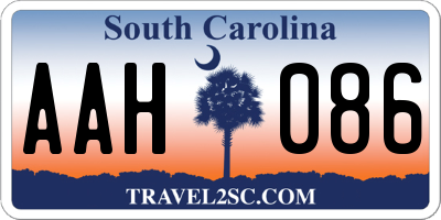 SC license plate AAH086