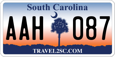 SC license plate AAH087