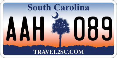 SC license plate AAH089