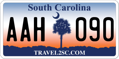 SC license plate AAH090