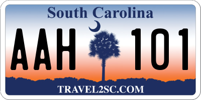 SC license plate AAH101