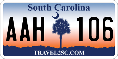 SC license plate AAH106