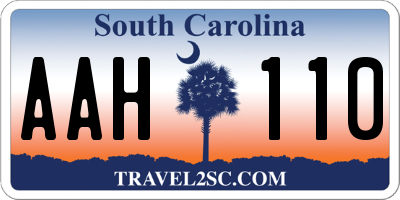 SC license plate AAH110