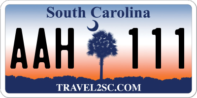 SC license plate AAH111