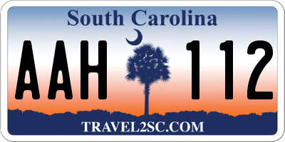 SC license plate AAH112