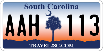 SC license plate AAH113