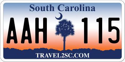 SC license plate AAH115