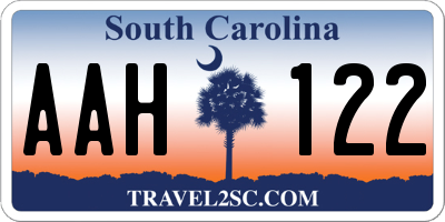 SC license plate AAH122