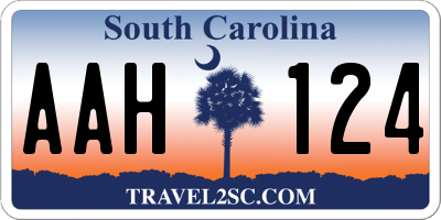 SC license plate AAH124