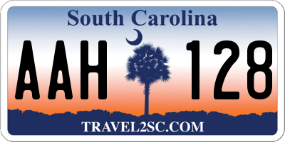 SC license plate AAH128