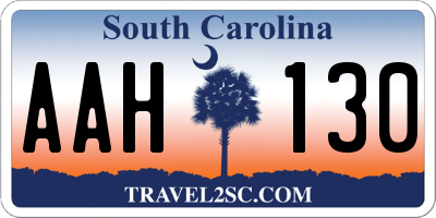 SC license plate AAH130