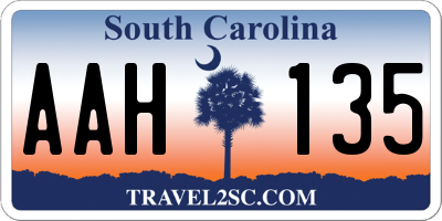 SC license plate AAH135