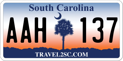 SC license plate AAH137