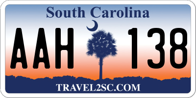 SC license plate AAH138