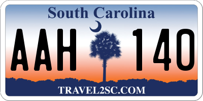 SC license plate AAH140