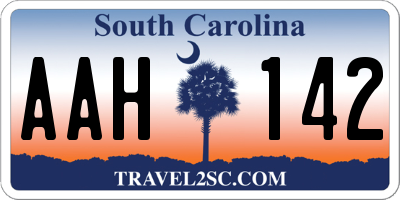 SC license plate AAH142