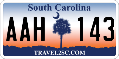 SC license plate AAH143