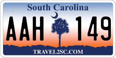 SC license plate AAH149