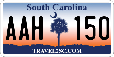 SC license plate AAH150