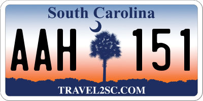 SC license plate AAH151