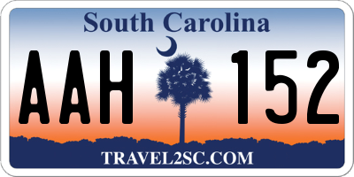 SC license plate AAH152