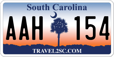 SC license plate AAH154