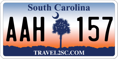 SC license plate AAH157