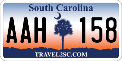 SC license plate AAH158