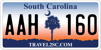 SC license plate AAH160