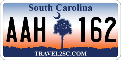 SC license plate AAH162