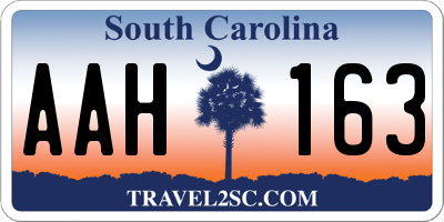 SC license plate AAH163