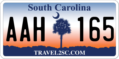 SC license plate AAH165