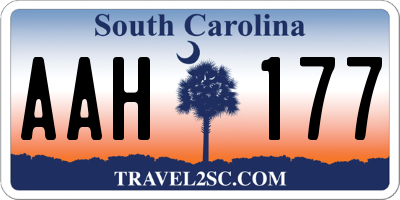 SC license plate AAH177