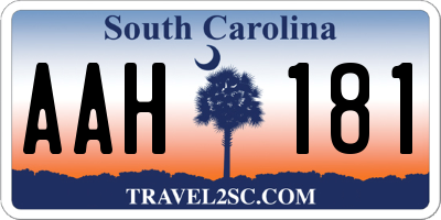 SC license plate AAH181