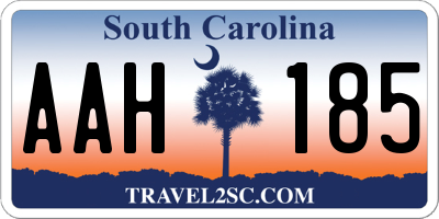 SC license plate AAH185